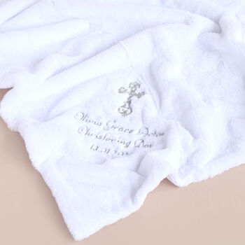 Personalised Faux Fur Christening Blanket, 3 of 7