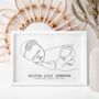 Newborn Baby One Line Personalised Print, thumbnail 1 of 2