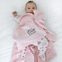 Personalised Pink Blanket And Towel And Vest Hamper, thumbnail 5 of 8
