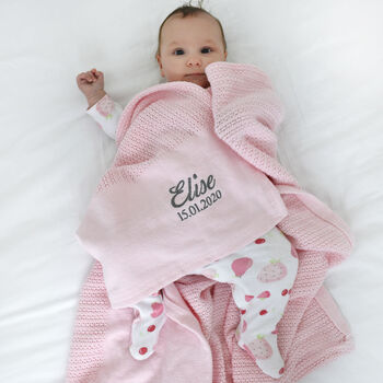 Personalised Pink Blanket And Towel And Vest Hamper, 5 of 8