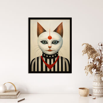 Queen Of All The Cats Futuristic Fun Wall Art Print, 4 of 6