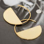 Gold Plated 925 Geometry Hoop Earrings, thumbnail 3 of 4
