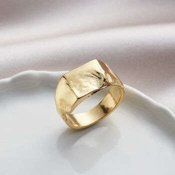 Molten Chunky Unisex Signet Ring, 2 of 7