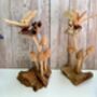 Dragonfly And Toadstool Mushroom Driftwood Statue Ornament Woodland Gift, thumbnail 4 of 8