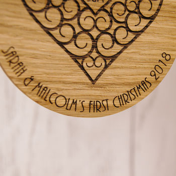 Personalised Wooden Heart Christmas Decoration, 3 of 3