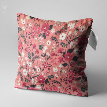 Tiny Floral Themed Pink Cushion Cover, 3 of 7