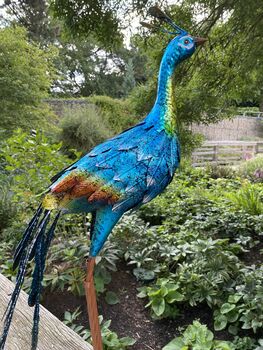 Elegant Free Standing Peacock Ornament, 7 of 10