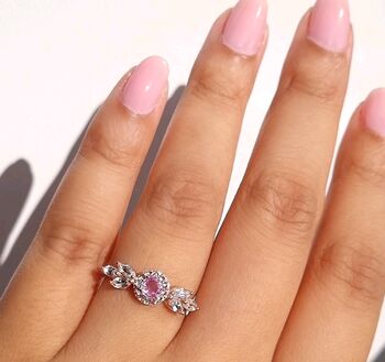 Pink Sapphire Ring In Sterling Silver And Rose Gold, 7 of 12