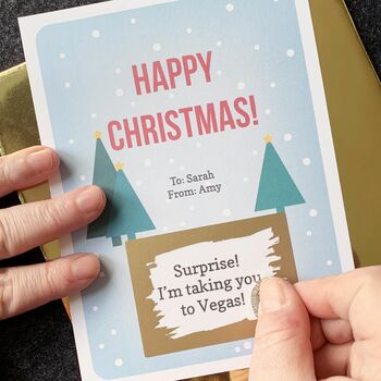 Large Personalised Happy Christmas Surprise Scratchcard, 2 of 5