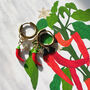 Chilli Detachable Enamel Charm Hoop Earrings, thumbnail 2 of 7