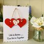 Personalised Valentines Card Double Heart Initials, thumbnail 3 of 9
