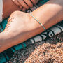 Bora Freshwater Pearl Surf Handwoven Anklet, thumbnail 3 of 6