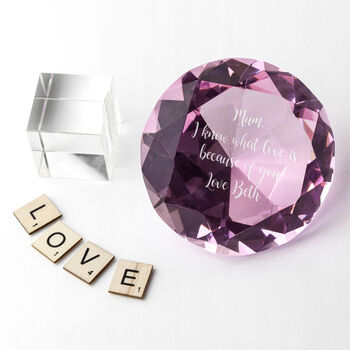 Personalised Pink Diamond Paperweight, 4 of 4