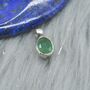 Emerald Silver Pendant Necklace: May Birthstone, thumbnail 1 of 5