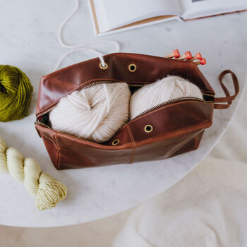 Leather Knitting And Crochet Project Case, 2 of 6