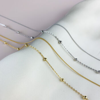 Sterling Silver Short Layered Chain Necklace, 4 of 5