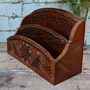 Gift For Dad, Wooden Carved Letter Rack Desk Tidy, thumbnail 4 of 8