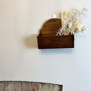 Vintage Wooden Folk Art Wall Pocket / Letter Holder, 8 of 10