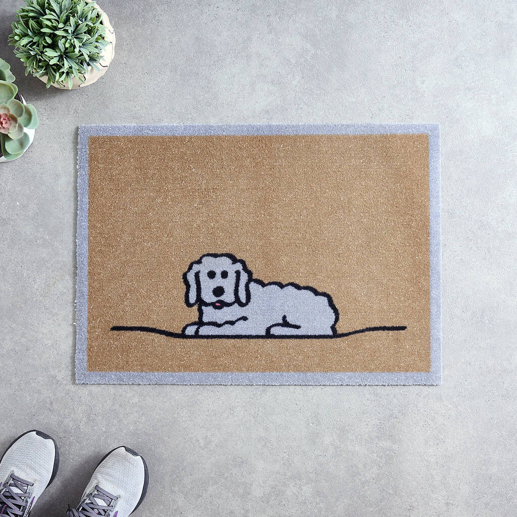 Fluffy Dog Doormat, Natural, 1 of 8