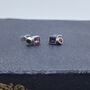Tresor Two Stone Square Ear Studs, thumbnail 2 of 5