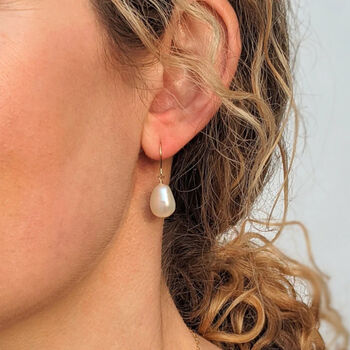 Bridal Pearl Dangle Earrings, 2 of 2