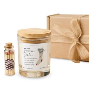 Personalised Christmas Candle Gift Set With Name, 4 of 7