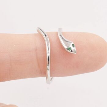 Snake Wrap Adjustable Ring In Sterling Silver, 3 of 10