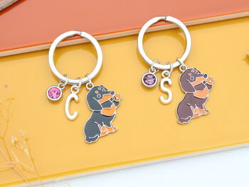 Personalised Sausage Dog, Dachshund Keyring, 10 of 12
