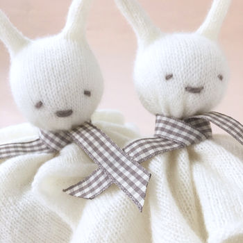 Cashmere Bunny Rabbit Baby Comforter, 7 of 11