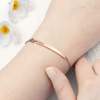 Personalised Rose Gold Plated Birth Crystal Bracelet, 2 of 12
