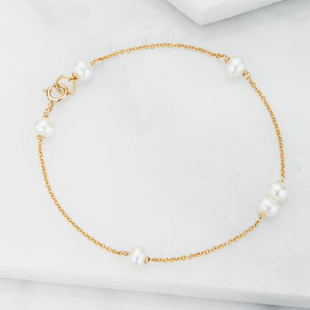 Rose, Silver Or Gold Six Pearl Choker Necklace, 9 of 12