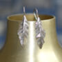 Handmade Textured Sterling Silver Leaf Earrings, thumbnail 8 of 9