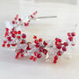 Vibrant Red Crystal Fascinator Headband, thumbnail 3 of 7