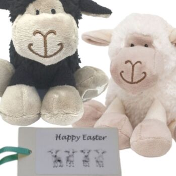 Happy Easter Day Sheep Lamb Soft Toy Set With Gift Bag, 2 of 7