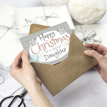 happy christmas daughter card by tandem green | notonthehighstreet.com
