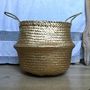 Gold / Silver/ Black Seagrass Belly Basket, thumbnail 3 of 10