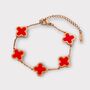 Adina Rose Gold Red Clover Bracelet, thumbnail 1 of 3