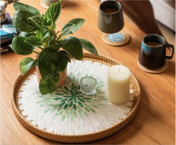 Boho Rattan Tray – Handmade Eco Friendly Home Decor, 4 of 5