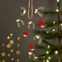 Robins And Mistletoe Heart Hanging Decoration, thumbnail 1 of 2