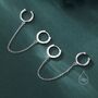 Cz Hoop And Cuff Huggie Hoop Earrings In Sterling Silver, thumbnail 3 of 11