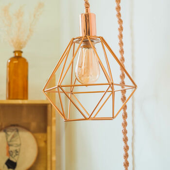 Rose Gold Macrame Accent Lamp, 3 of 11
