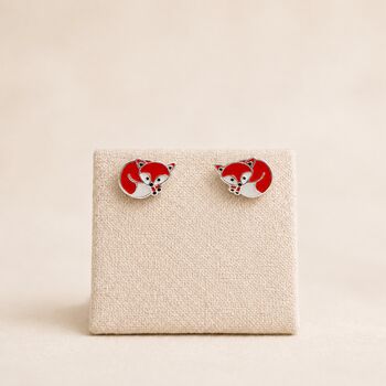 Sterling Silver Woodland Fox Stud Earrings – 8mm, 2 of 6