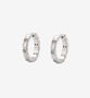 Shikaku Stone Silver Huggie Hoop Earrings, thumbnail 1 of 5