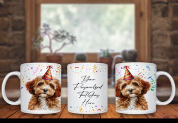 Personalised Cavapoo Birthday Congratulations Party Gift Mug, 2 of 2