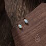 Sterling Silver Blue Opal Marquise Stud Earrings, thumbnail 3 of 11