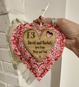 13th Wedding Anniversary Lace Print Heart, 5 of 5