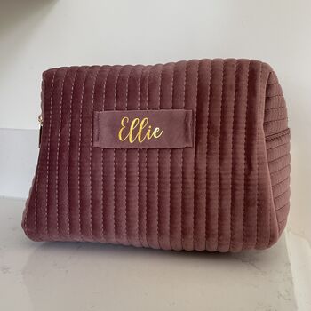 Personalised Soft Velvet Toiletry Makeup Cosmetic Bag, 11 of 11