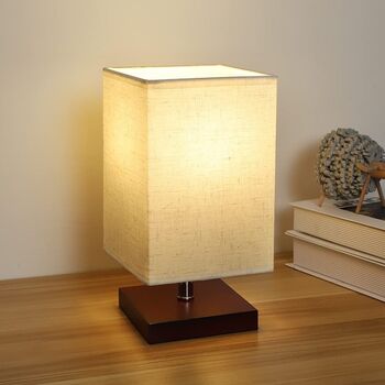 Square Bedroom Table Lamp LED Lights Stand, 5 of 8