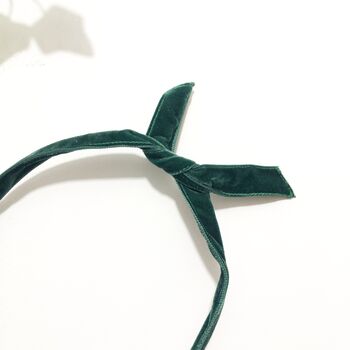 Forrest Green Thin Velvet Wire Headband, 3 of 5