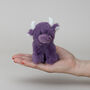 Mini Highland Collectible Purple Soft Toy Cow With Pop Up Box, thumbnail 5 of 8